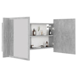LED Bathroom Mirror Cabinet Concrete Grey 90x12x45 cm Acrylic - Close-Up Angle