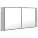 LED Bathroom Mirror Cabinet Concrete Grey 90x12x45 cm Acrylic - Low Angle