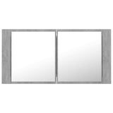 LED Bathroom Mirror Cabinet Concrete Grey 90x12x45 cm Acrylic - Extra Image