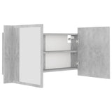 LED Bathroom Mirror Cabinet Concrete Grey 90x12x45 cm Acrylic - Extra Image