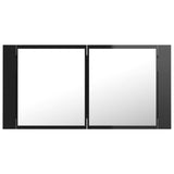 LED Bathroom Mirror Cabinet High Gloss Black 90x12x45 cm Acrylic - Extra Image