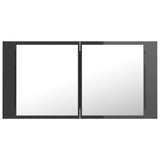 LED Bathroom Mirror Cabinet High Gloss Grey 90x12x45 cm Acrylic - Extra Image