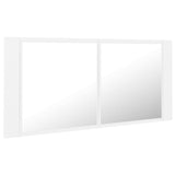 LED Bathroom Mirror Cabinet White 100x12x45 cm Acrylic - Side View