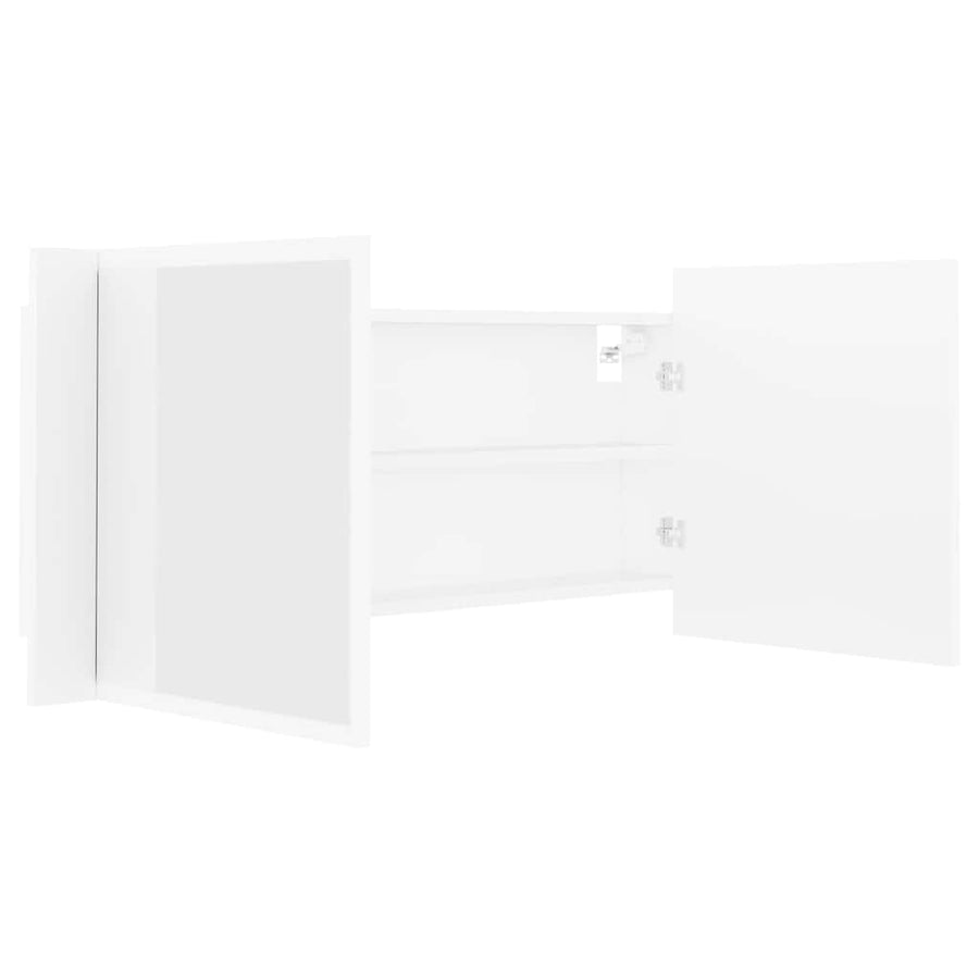 LED Bathroom Mirror Cabinet White 100x12x45 cm Acrylic