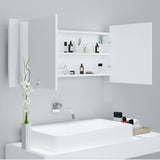 LED Bathroom Mirror Cabinet White 100x12x45 cm Acrylic - Low Angle
