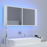 LED Bathroom Mirror Cabinet White 100x12x45 cm Acrylic - Extra Image