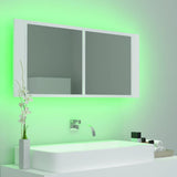 LED Bathroom Mirror Cabinet White 100x12x45 cm Acrylic - Extra Image