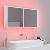 LED Bathroom Mirror Cabinet White 100x12x45 cm Acrylic - Extra Image