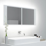 LED Bathroom Mirror Cabinet White 100x12x45 cm Acrylic