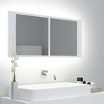 LED Bathroom Mirror Cabinet White 100x12x45 cm Acrylic