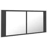 LED Bathroom Mirror Cabinet Grey 100x12x45 cm Acrylic - Side View