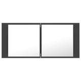 LED Bathroom Mirror Cabinet Grey 100x12x45 cm Acrylic - Top-Down View