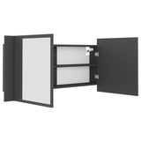 LED Bathroom Mirror Cabinet Grey 100x12x45 cm Acrylic - 45-Degree Angle