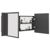 LED Bathroom Mirror Cabinet Grey 100x12x45 cm Acrylic - Rear View
