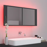 LED Bathroom Mirror Cabinet Grey 100x12x45 cm Acrylic - Extra Image