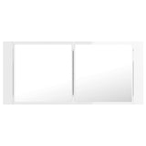 LED Bathroom Mirror Cabinet High Gloss White 100x12x45cm Acrylic - Top-Down View