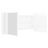 LED Bathroom Mirror Cabinet High Gloss White 100x12x45cm Acrylic - 45-Degree Angle