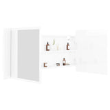 LED Bathroom Mirror Cabinet High Gloss White 100x12x45cm Acrylic - Rear View