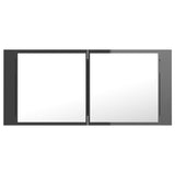 LED Bathroom Mirror Cabinet High Gloss Grey 100x12x45 cm Acrylic - Top-Down View