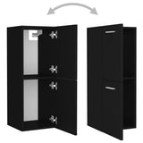 Bathroom Cabinet Black 30x30x80 cm Engineered Wood - 45-Degree Angle