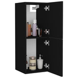 Bathroom Cabinet Black 30x30x80 cm Engineered Wood - Close-Up Angle