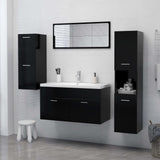 Bathroom Cabinet Black 30x30x80 cm Engineered Wood - Extra Image