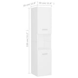 Bathroom Cabinet White 30x30x130 cm Engineered Wood