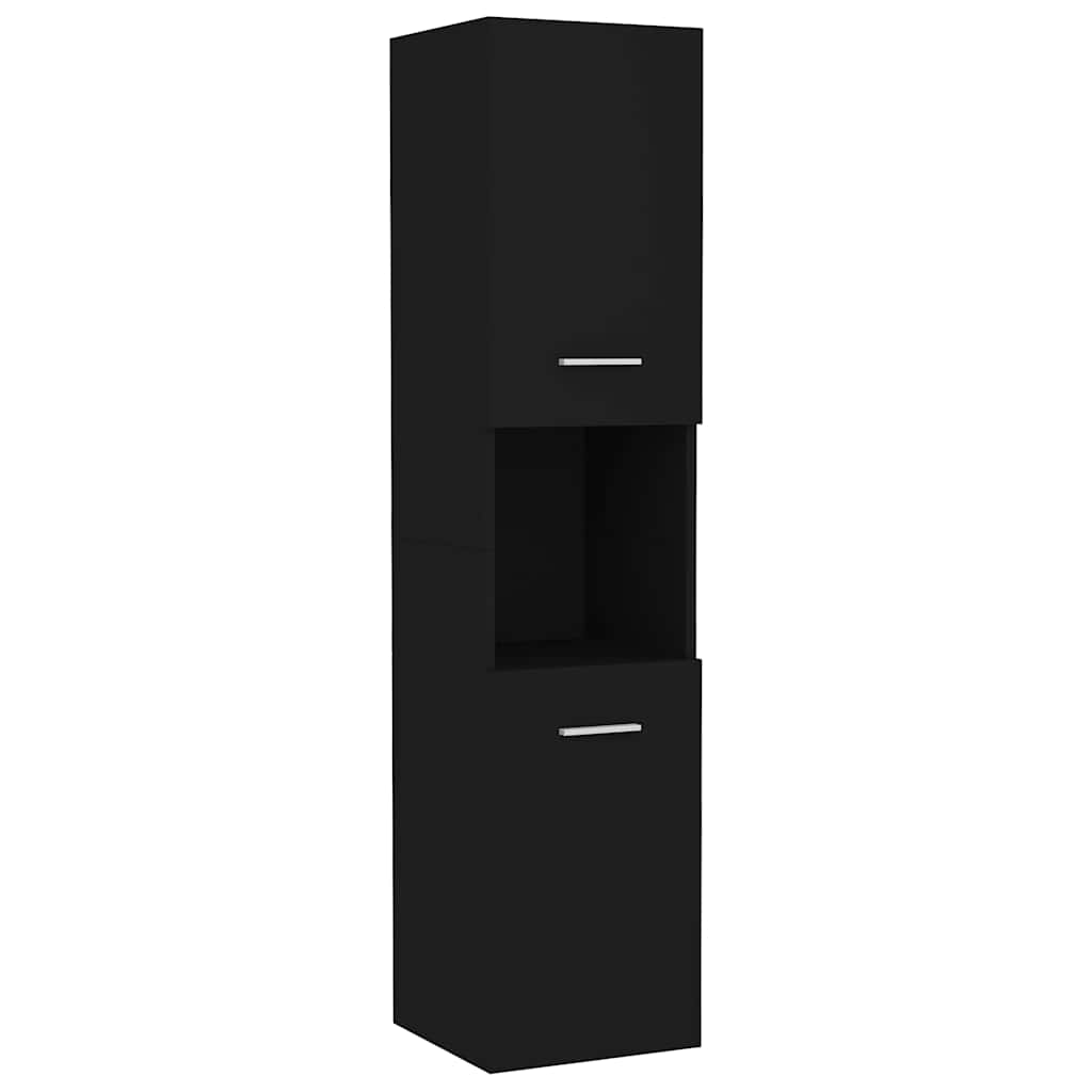 Bathroom Cabinet Black 30x30x130 cm Engineered Wood