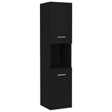 Bathroom Cabinet Black 30x30x130 cm Engineered Wood - Front View