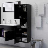 Bathroom Cabinet Black 30x30x130 cm Engineered Wood - Side View