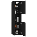 Bathroom Cabinet Black 30x30x130 cm Engineered Wood - Top-Down View