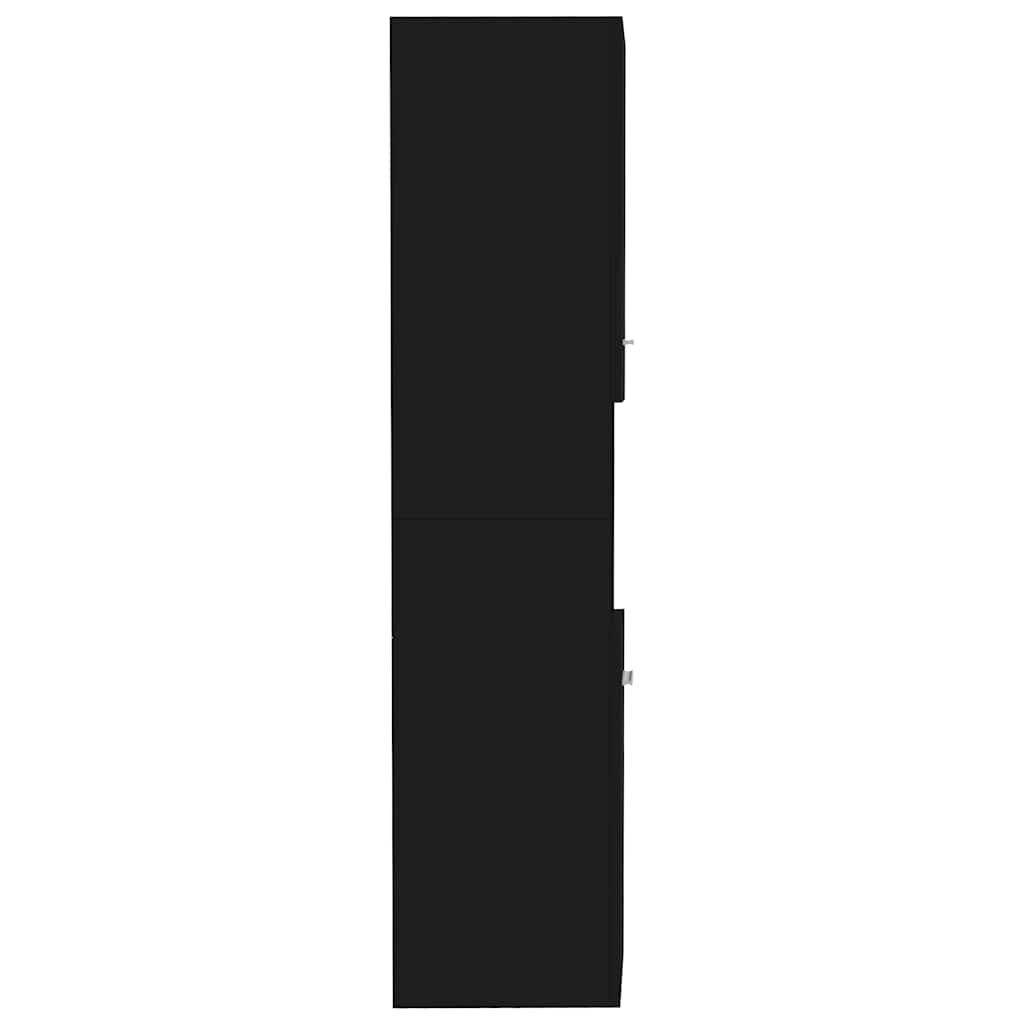 Bathroom Cabinet Black 30x30x130 cm Engineered Wood