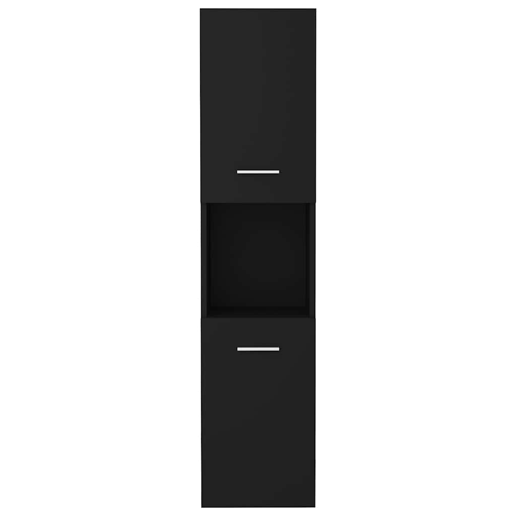 Bathroom Cabinet Black 30x30x130 cm Engineered Wood