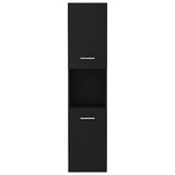 Bathroom Cabinet Black 30x30x130 cm Engineered Wood