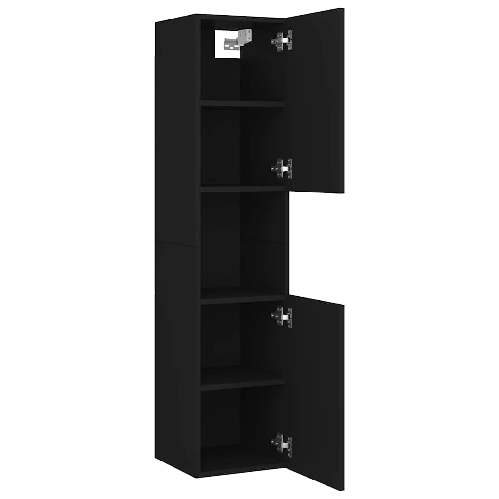 Bathroom Cabinet Black 30x30x130 cm Engineered Wood