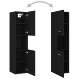 Bathroom Cabinet Black 30x30x130 cm Engineered Wood - Low Angle