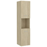 Bathroom Cabinet Sonoma Oak 30x30x130 cm Engineered Wood - Front View