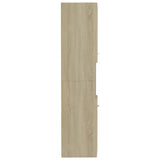 Bathroom Cabinet Sonoma Oak 30x30x130 cm Engineered Wood - Rear View