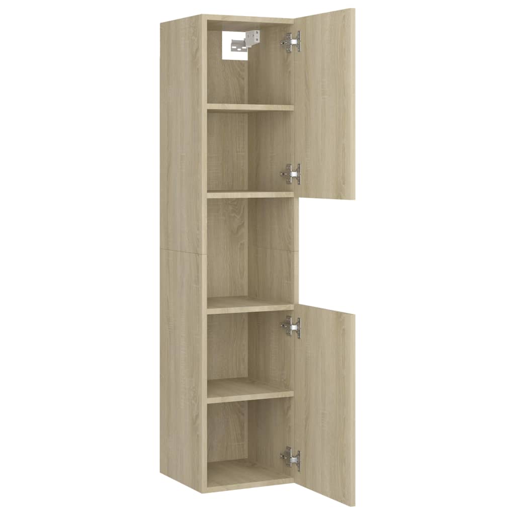 Bathroom Cabinet Sonoma Oak 30x30x130 cm Engineered Wood