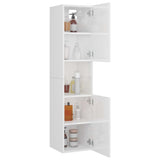 Bathroom Cabinet High Gloss White 30x30x130 cm Engineered Wood - Top-Down View