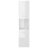Bathroom Cabinet High Gloss White 30x30x130 cm Engineered Wood - Rear View