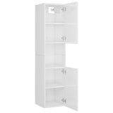 Bathroom Cabinet High Gloss White 30x30x130 cm Engineered Wood - Close-Up Angle
