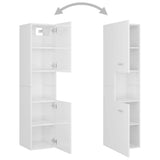 Bathroom Cabinet High Gloss White 30x30x130 cm Engineered Wood