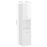 Bathroom Cabinet High Gloss White 30x30x130 cm Engineered Wood - Extra Image