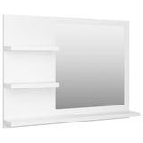 Bathroom Mirror White 60x10.5x45 cm Engineered Wood - Front View