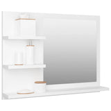 Bathroom Mirror White 60x10.5x45 cm Engineered Wood - Side View