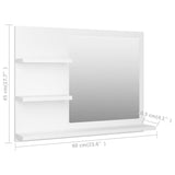 Bathroom Mirror White 60x10.5x45 cm Engineered Wood - Close-Up Angle