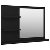 Bathroom Mirror Black 60x10.5x45 cm Engineered Wood - Front View