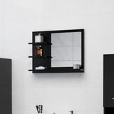 Bathroom Mirror Black 60x10.5x45 cm Engineered Wood - Side View