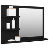Bathroom Mirror Black 60x10.5x45 cm Engineered Wood - Top-Down View